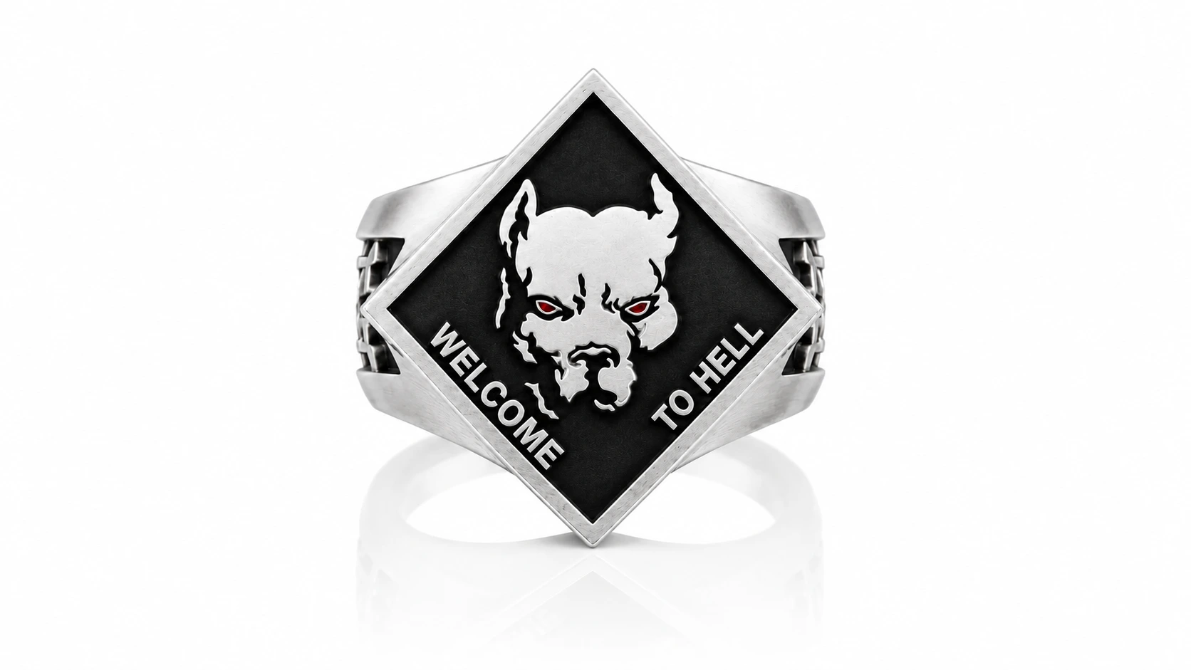 Personalized Motorcycle Club Ring-Custom Biker Signet Ring for Men